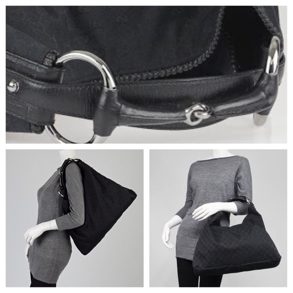 GUCCI Canvas GG Large Horsebit Hobo Bag 🏆 - Picture 3 of 4